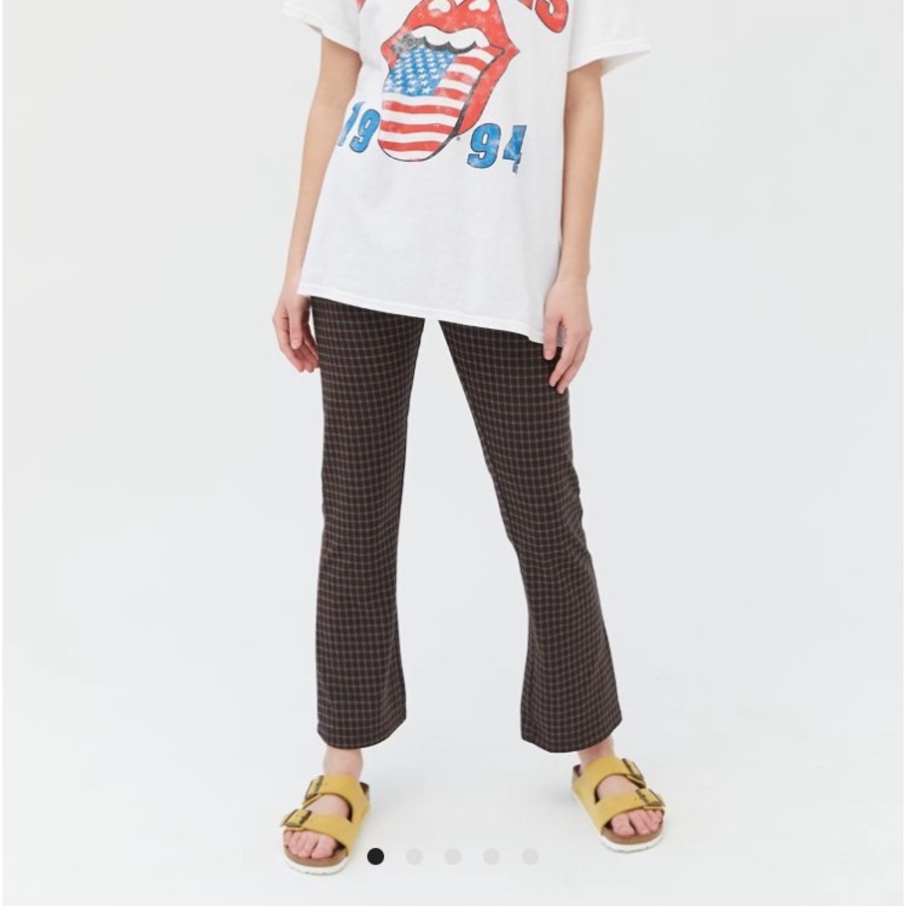 Kick flare check pants size small